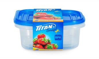 TITAN SNAP MEDIUM RECTANGULAR FOOD CONTAINER 670ML 2/PK X 12/CS