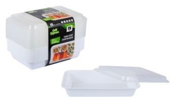 RECTANGULAR TAKE OUT PP CONT. 800ml w/LID 15/PK X 12/CS