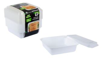 SQUARE TAKEOUT CONTAINER 950ml w/LID 15/PK X 12/CS