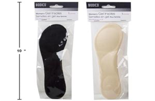 bodico gel insoles (blk & nude)
