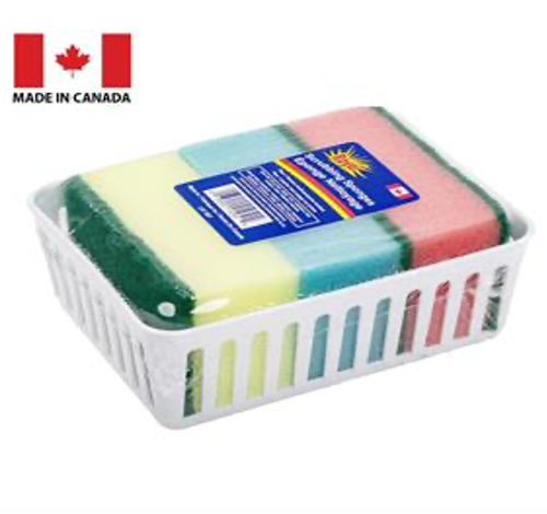 scrub sponges w/basket (pk3)