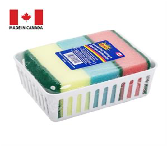 scrub sponges w/basket (pk3)