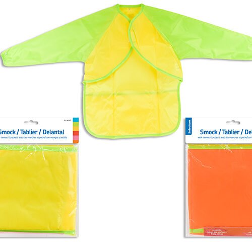 KID PVC SMOCK 18X22" W/SLEEVES & POCKET 5+YO