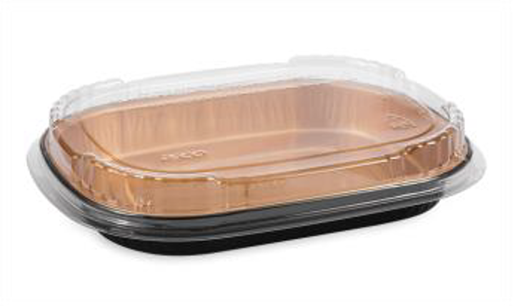 TITAN 22oz SM. BLK/GOLD ENTREE CONTAINER WITH LID 4x25 SETS/CS