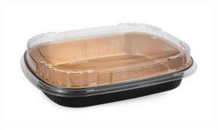 TITAN 52oz MED BLK/GOLD ENTREE CONTAINER WITH LID 2x25 SETS/CS