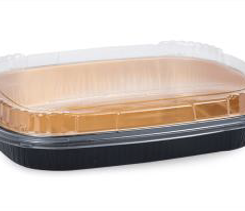 TITAN 72oz LG BLK/GOLD ENTREE CONTAINER WITH LID 2x25 SETS/CS