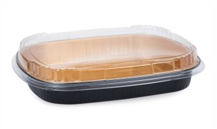 TITAN 72oz LG BLK/GOLD ENTREE CONTAINER WITH LID 2x25 SETS/CS