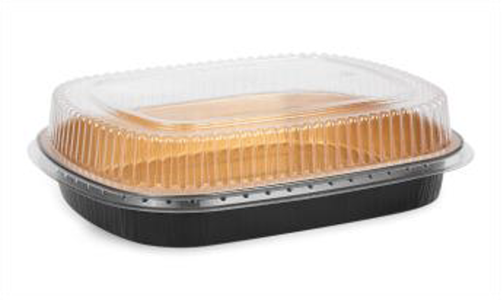 TITAN 72oz LG. BLK/GOLD ENTREE CONT. HIGH DOME LID 2x25 SETS/CS