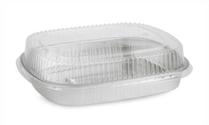TITAN 72oz LG. SILVER ENTREE CONT. HIGH DOME LID 2x25 SETS/CS