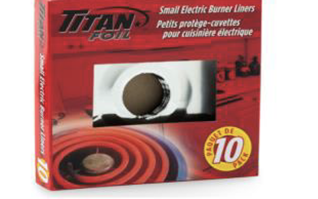 TITAN-FOIL SMALL ELECTRIC BURNER LINERS HD 10/Pack (Bx/10)