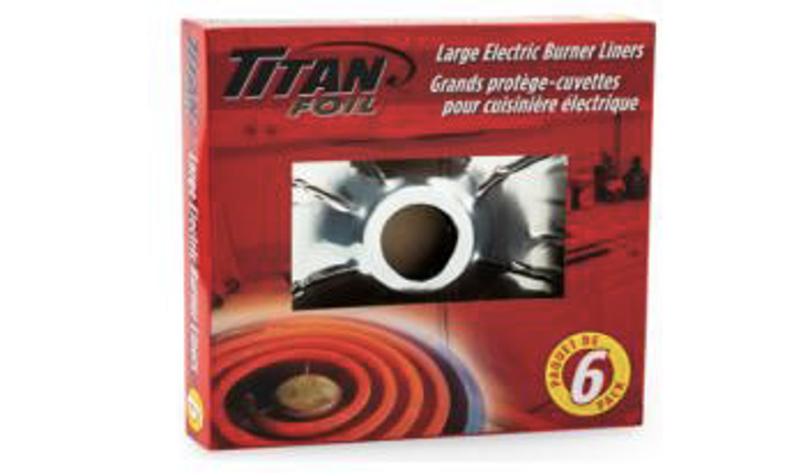 TITAN LARGE ELECTRIC BURNER LINERS HD 6/Pack (Bx/10)