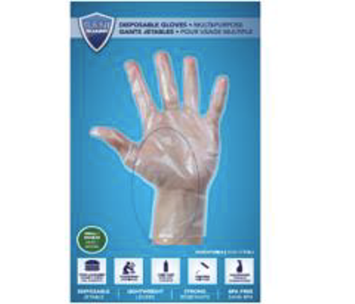 SANI-GUARD DISPOSABLE LDPE GLOVES S/M 75/PK X 24/CS