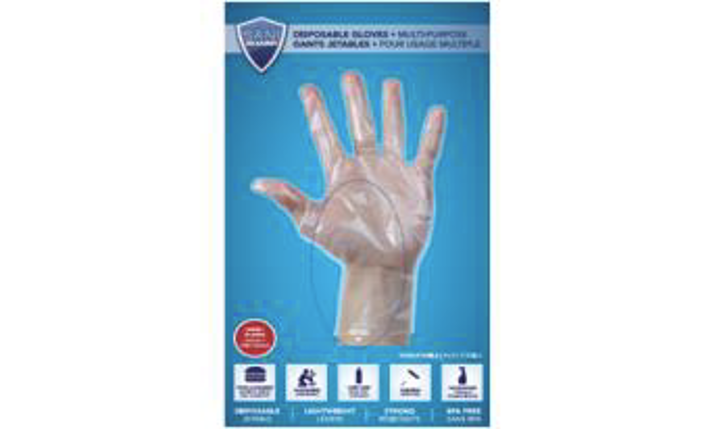SANI-GUARD DISPOSABLE LDPE GLOVES L/XL 75/PK X 24/CS