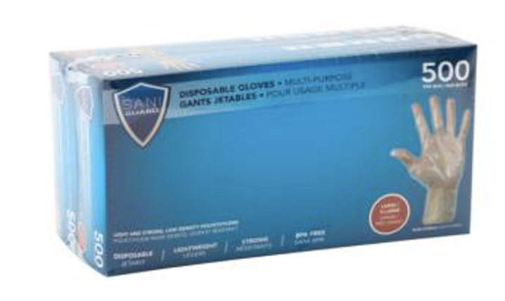 SANI-GUARD DISPOSABLE LDPE GLOVES L/XL 500/PK X (Bx/10)