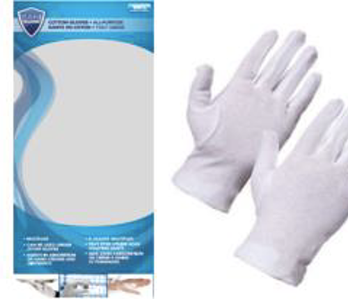 SANI-GUARD PLAIN MEDIUM WHITE COTTON GLOVES 1 PAIR 10/MC (Bx/10)