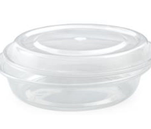 CLEAR BASE ROUND TAKEOUT CONTAINER 425ml w/LID 50/PK X 3/CS