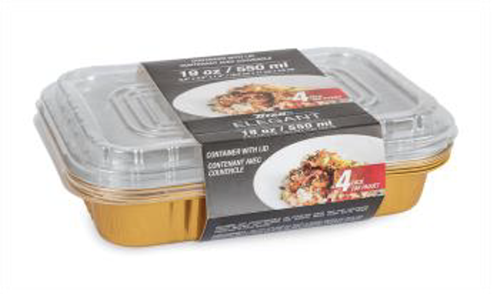 TITAN 19oz GOLD & SILV PORTION CONTAINER WITH LID 4x12 SETS/CS