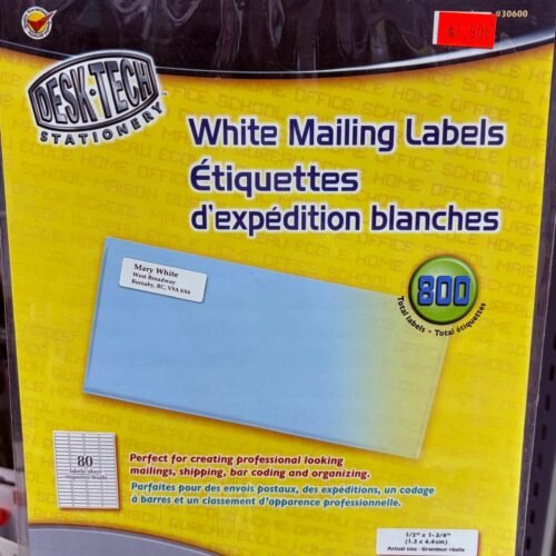 white mailing labels