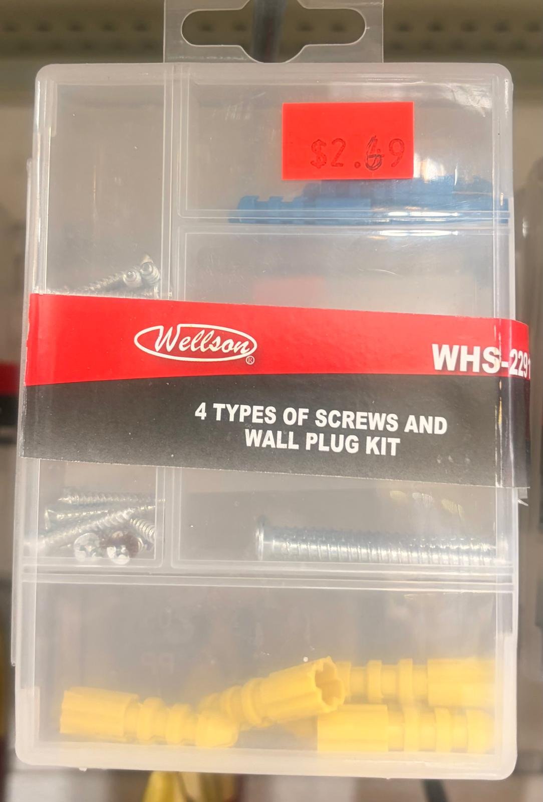 4 type screws and wall plug kit
