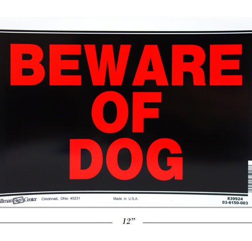 beware of dog sign
