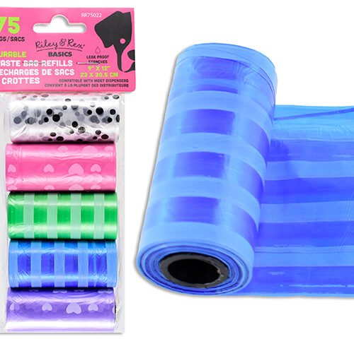 75 printed poop bag refills (pk5)