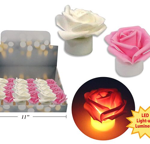 b/o led eva foam rose decorative 2.25" 3"