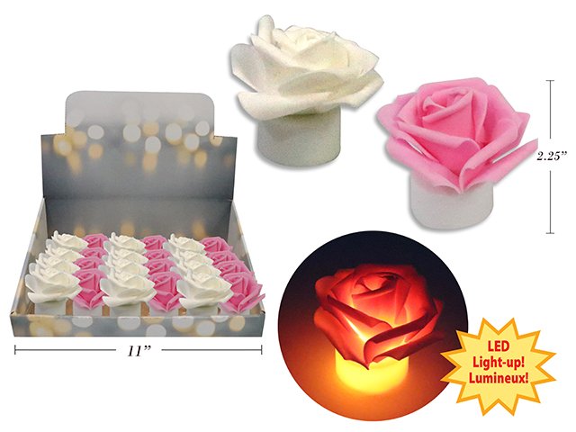 b/o led eva foam rose decorative 2.25" 3"