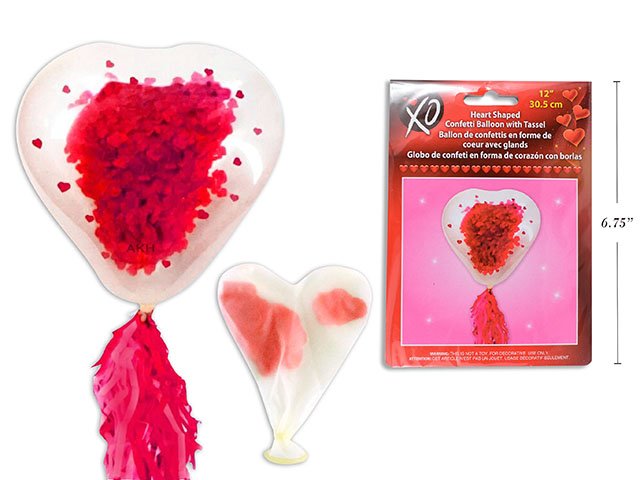 heart shaped confetti tassel balloon