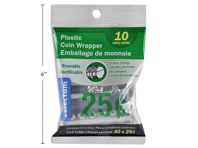coin wrapper $0.25 coins (pk10)