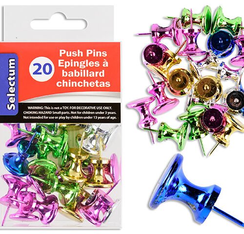 jumbo metallic push pins (bx20)