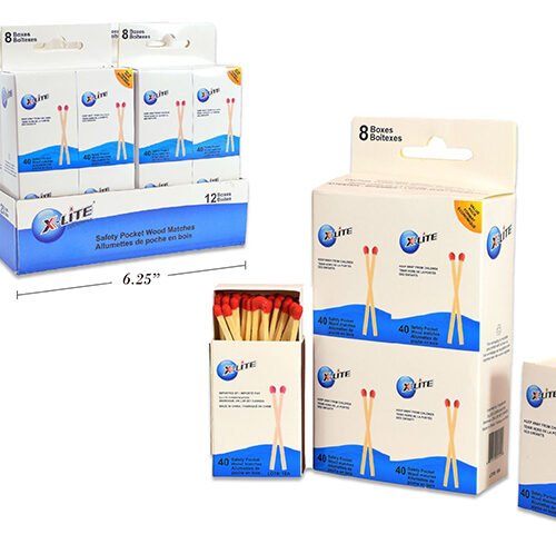 xlite pocket wooden matches. each pack