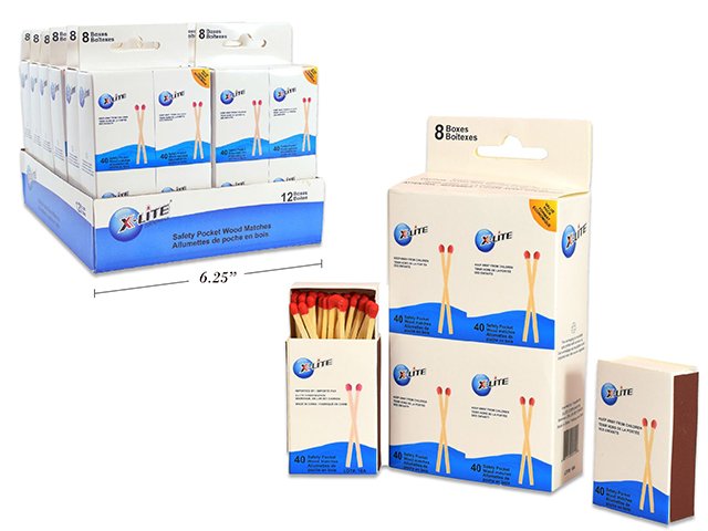 xlite pocket wooden matches. each pack