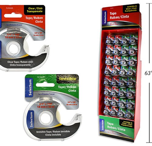 single roll tape clear w/dispenser
