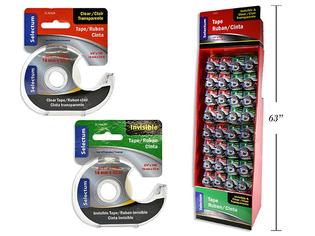 single roll tape clear w/dispenser