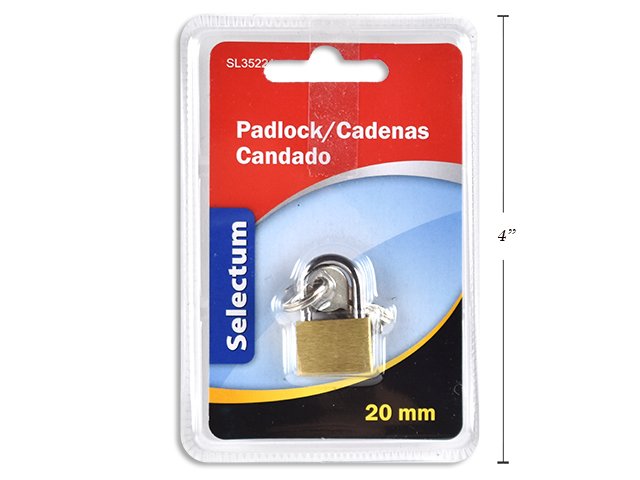 brass padlock w/3keys