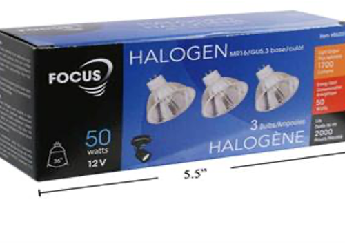 halogen light box 12v 50w (pk3)