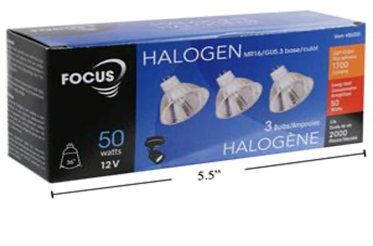 halogen light box 12v 50w (pk3)