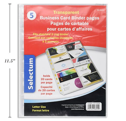 selectum transparent business card binder