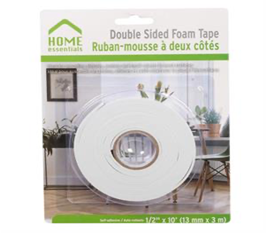 dbl sided foam tape, 1/2" x 120'