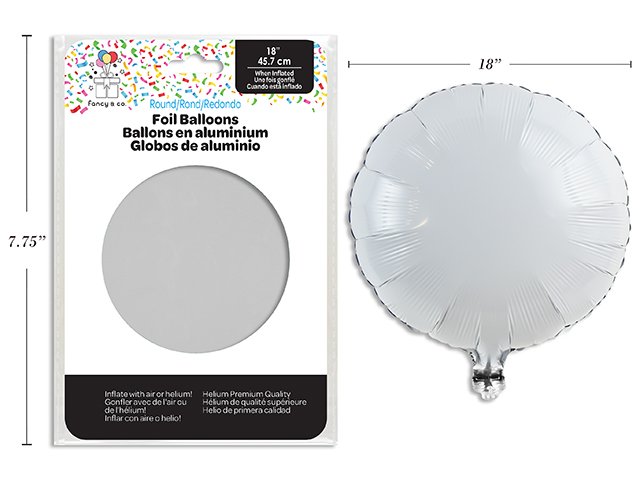 white foil balloon 18" round