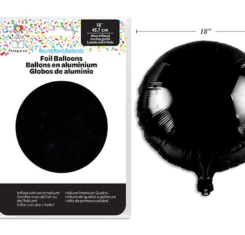 black foil balloon 18" round