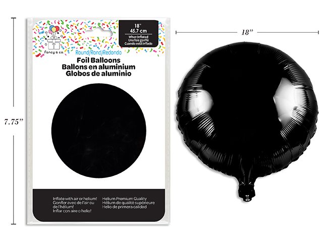 black foil balloon 18" round