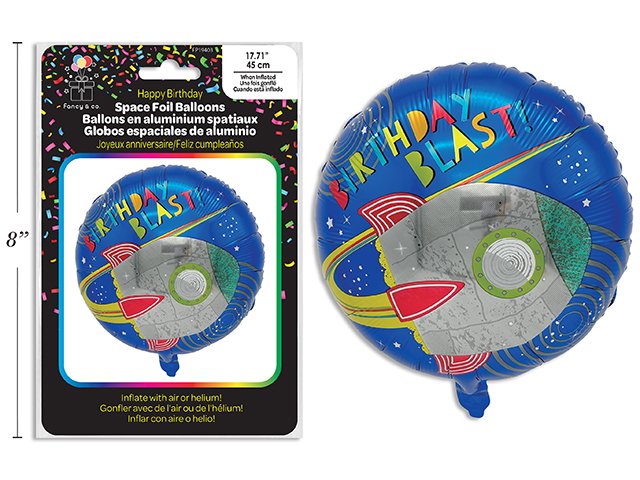 hbd space blast balloon 45x45cm