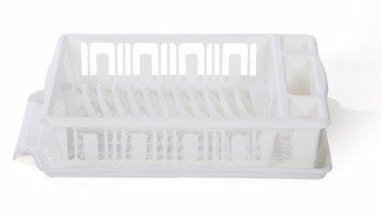 dish drainer w/tray & utensil holder