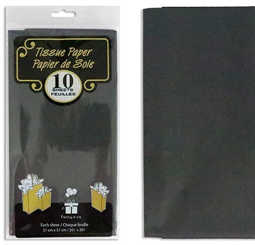 tissue paper black 20x20" (pk10)