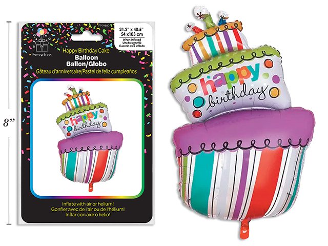 happy birthday cake balloon 54x103cm