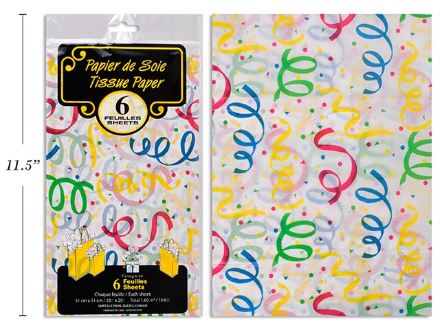 confetti tissue paper (pk/6)