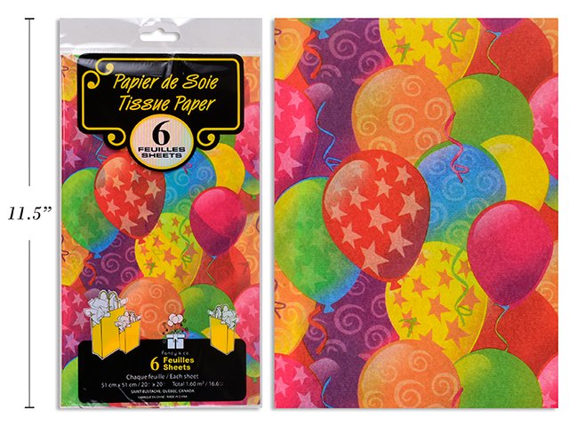 balloons tissue paper (pk/6)