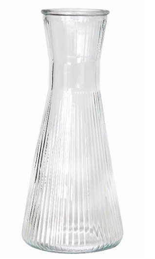 1 litre decanter glass ribbed