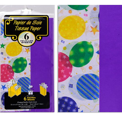 tissue paper printed (pk/6)